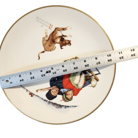 Norman Rockwell Gorham USA Fine China 1972 Four Seasons Series Downhill Plate ♥️ - Picture 2 of 4